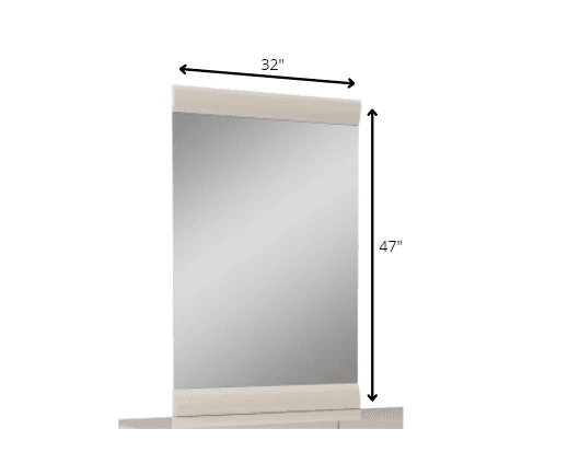 Beige Rectangle Dresser Mirror - Homeroots - Flyclothing LLC