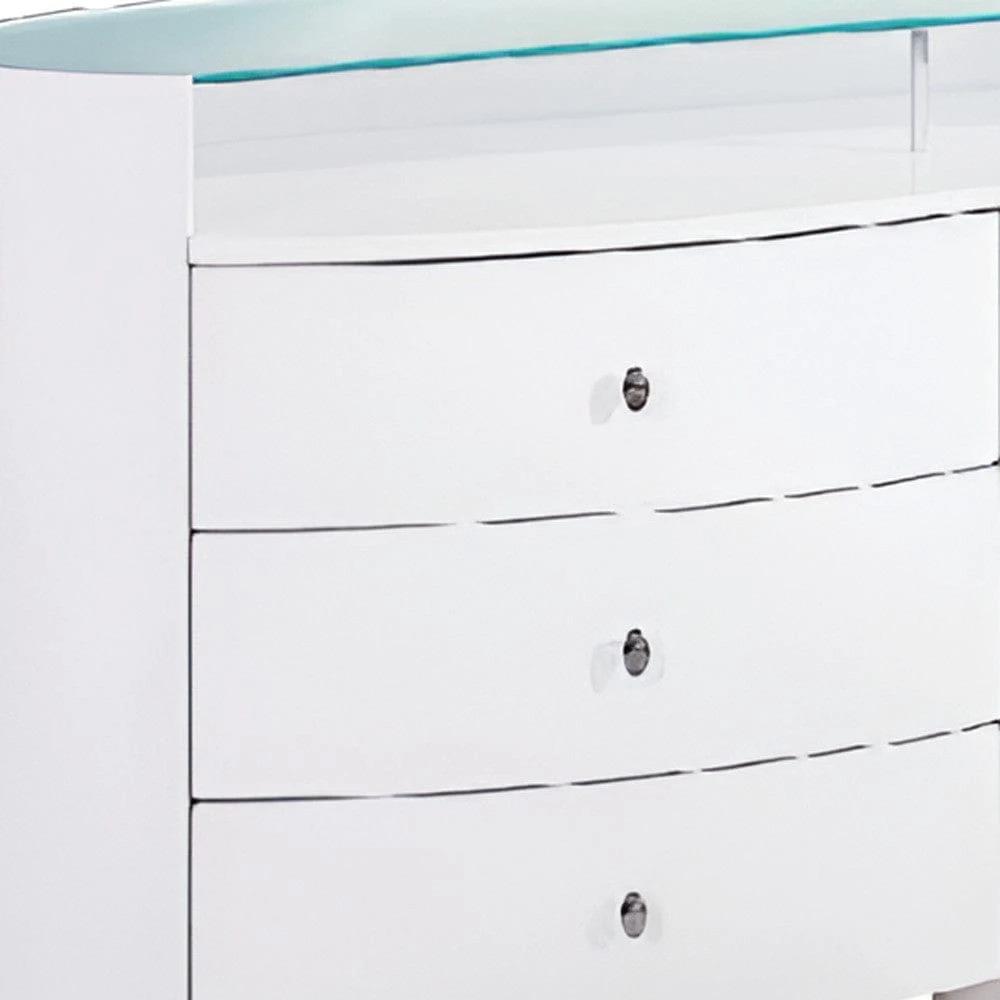 31" Sophisticated White High Gloss Dresser - Homeroots - Flyclothing LLC