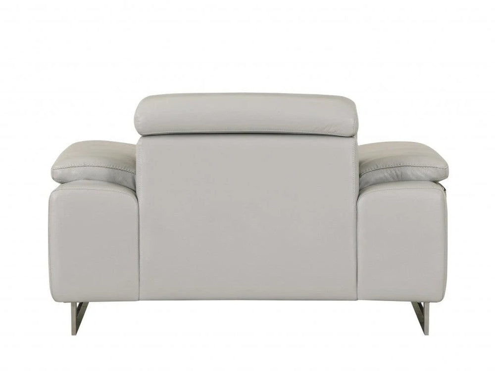 31" Light Grey Tasteful Leather Chair - Homeroots