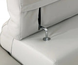 87" Light Gray Italian Leather Sofa With Silver Legs - Homeroots - Flyclothing LLC