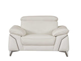 Three Piece Indoor White Italian Leather Six Person Seating Set - Homeroots - Flyclothing LLC