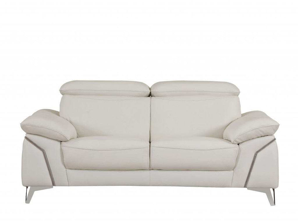 Three Piece Indoor White Italian Leather Six Person Seating Set - Homeroots - Flyclothing LLC