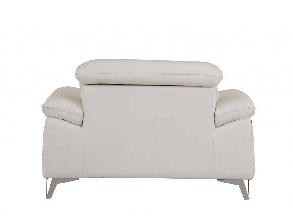 31" White Fashionable Leather Chair - Homeroots