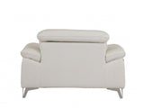 31" White Fashionable Leather Chair - Homeroots