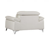 31" White Fashionable Leather Chair - Homeroots