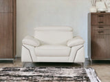 31" White Fashionable Leather Chair - Homeroots