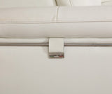 71" White Italian Leather Sofa With Silver Legs - Homeroots - Flyclothing LLC