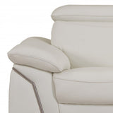 71" White Italian Leather Sofa With Silver Legs - Homeroots - Flyclothing LLC