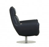 43" Navy Contemporary Leather Lounge Chair - Homeroots