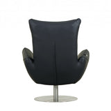 43" Navy Contemporary Leather Lounge Chair - Homeroots