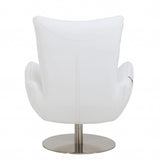 43" White Contemporary Leather Lounge Chair - Homeroots