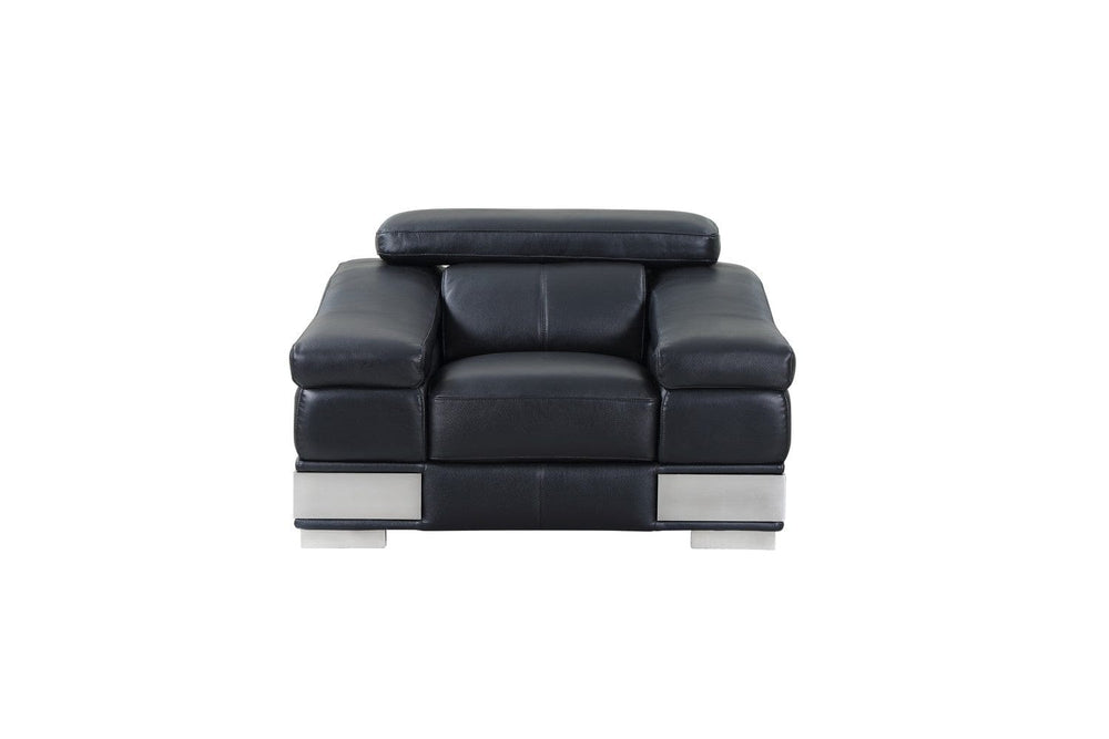 31" To 39" Black Modern Leather Chair - Homeroots
