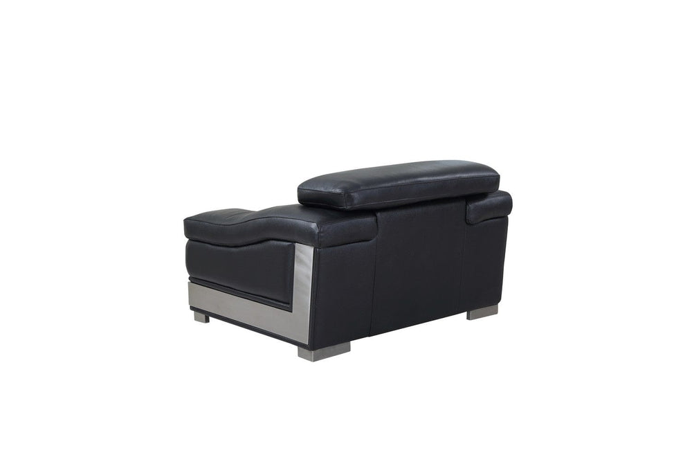 31" To 39" Black Modern Leather Chair - Homeroots