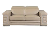 Three Piece Indoor Beige Italian Leather Six Person Seating Set - Homeroots - Flyclothing LLC