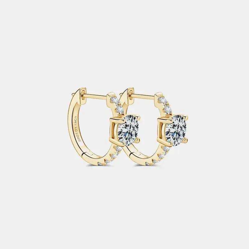 2.36 Carat Moissanite Zircon 925 Sterling Silver Hoop Earrings - Trendsi - Flyclothing LLC