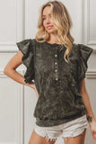 BiBi Mineral Washed Terry Top - Trendsi - Flyclothing LLC