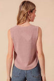 SO ME Sleeveless Hacci Knit Top with Round Hem - Trendsi - Flyclothing LLC