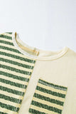 Striped Round Neck Long Sleeve Top - Trendsi - Flyclothing LLC