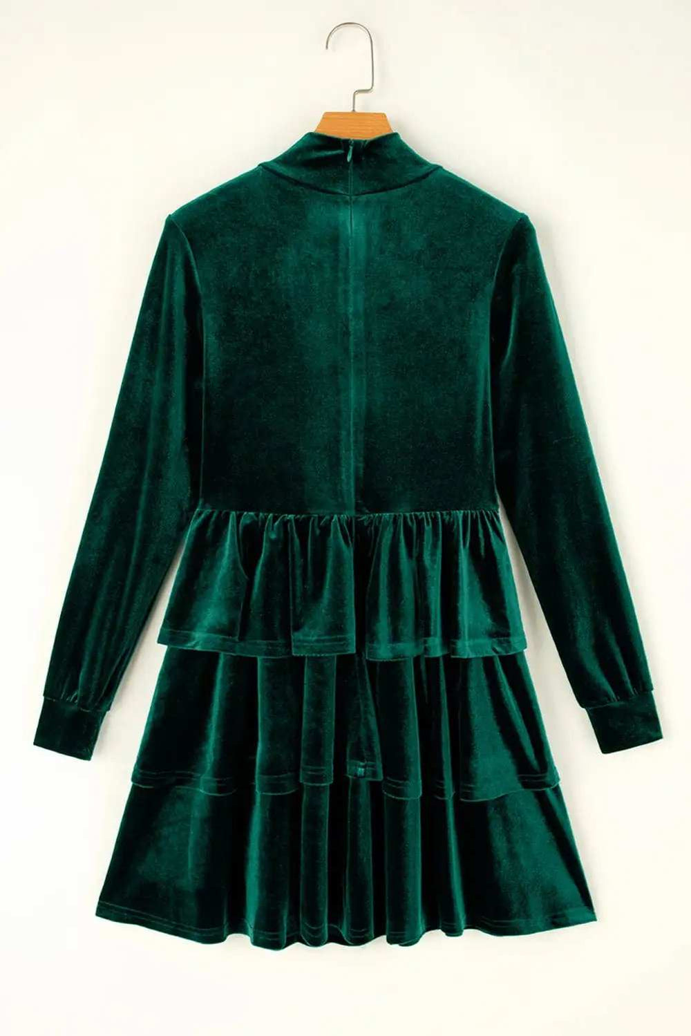 Ruffled Layered Long Sleeve Mini Dress - Trendsi - Flyclothing LLC