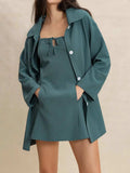 Tie Shoulder Mini Dress and Long Sleeve Top Set - Trendsi - Flyclothing LLC