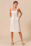 SO ME Button Down Pocket Front Pinafore Dress - Trendsi - Flyclothing LLC