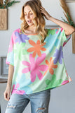 HOPELY Floral Round Neck Waffle T-Shirt - Trendsi - Flyclothing LLC