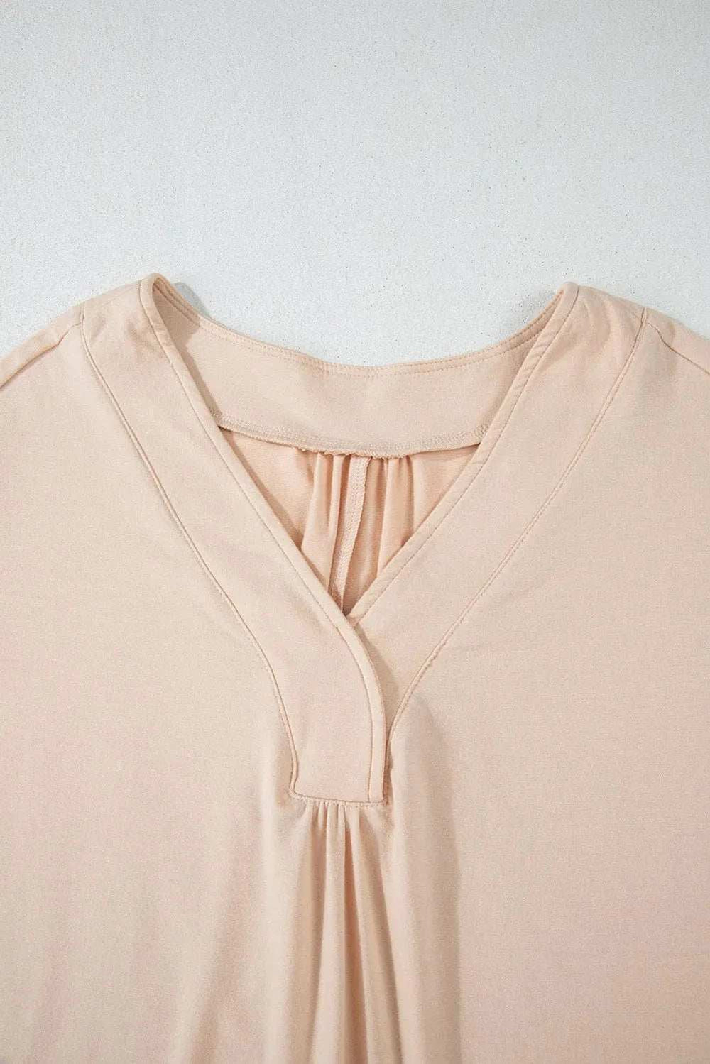 Printed V-Neck Long Sleeve Blouse - Trendsi - Flyclothing LLC