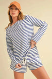 Aemi+Co Drawstring Contrast Striped Shorts - Trendsi - Flyclothing LLC