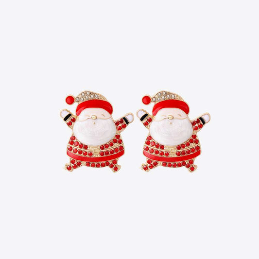 Rhinestone Alloy Santa Earrings - Trendsi - Flyclothing LLC