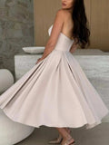 Solid Color Tube Midi Dress - Trendsi - Flyclothing LLC