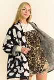 Davi & Dani Leopard Open Front Long Sleeve Cardigan - Trendsi - Flyclothing LLC