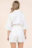 Mittoshop Tie Waist Half Sleeve Romper - Trendsi - Flyclothing LLC