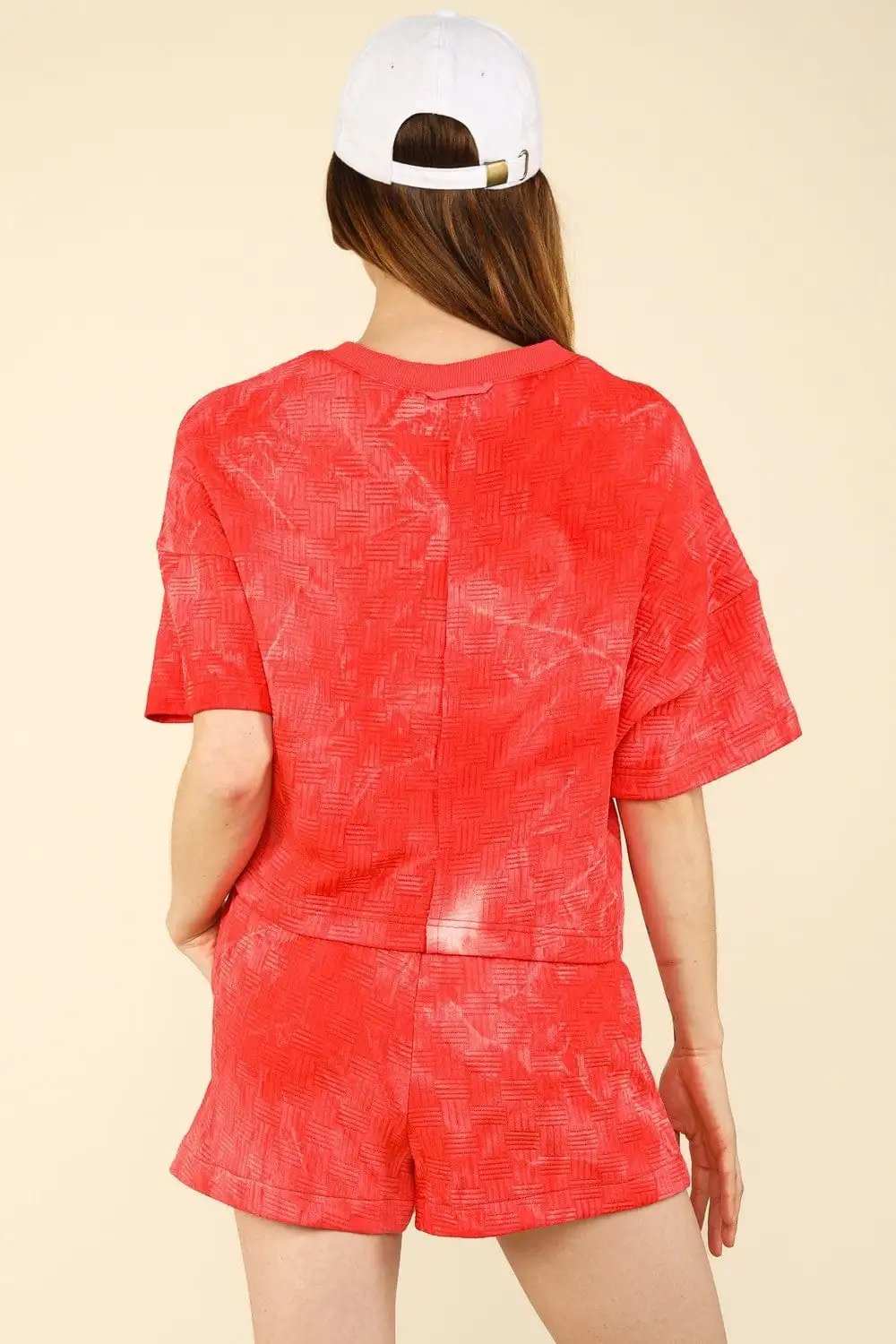 VERY J Quilted Washed Crop Top and Shorts Set - Trendsi - Flyclothing LLC