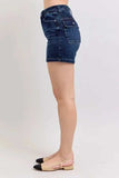 Judy Blue Full Size High Waist Back Flap Pocket Denim Shorts Plus Size - Trendsi - Flyclothing LLC