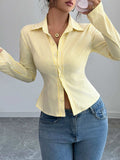 Striped Button-Up Long Sleeve Shirt - Trendsi - Flyclothing LLC