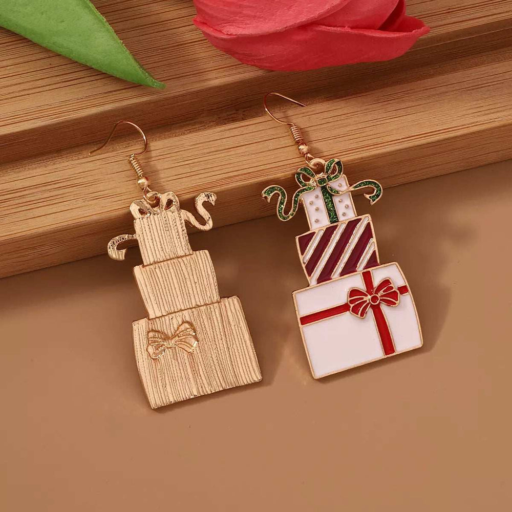 Christmas Gift Box Dangle Earrings - Trendsi - Flyclothing LLC