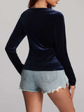 Ruched Surplice Long Sleeve Top - Trendsi - Flyclothing LLC