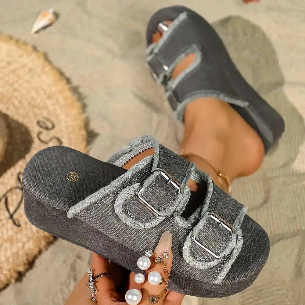 Open Toe Platform Sandals - Trendsi - Flyclothing LLC