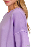 Zenana Pigment Dye Fleece Hi-low Hem Sweatshirt With Pocket - Trendsi - Flyclothing LLC