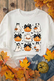 Pumpkin & Ghost Round Neck Long Sleeve Sweatshirt - Trendsi - Flyclothing LLC