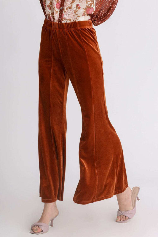 Umgee High Rise Elastic Waist Flare Pants - Trendsi - Flyclothing LLC