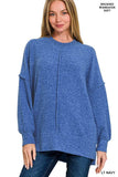Zenana Brushed Melange Hacci Oversized Sweater - Trendsi - Flyclothing LLC