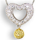 33106 - Reverse Two-Tone 925 Sterling Silver Pendant with AAA Grade CZ in Citrine - Alamode - Flyclothing LLC