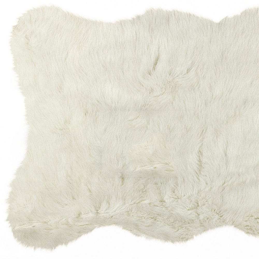 2' X 3' Off White Faux Sheepskin Shag Area Rug - Homeroots - Flyclothing LLC