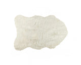 2' X 3' Off White Faux Sheepskin Shag Area Rug - Homeroots - Flyclothing LLC