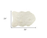 2' X 3' Off White Faux Sheepskin Shag Area Rug - Homeroots - Flyclothing LLC