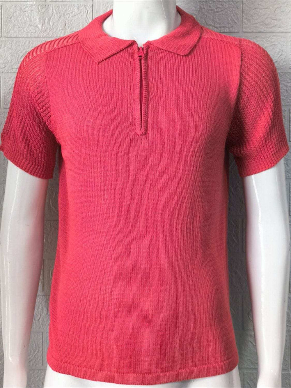 Men's Collared Neck Quarter Zip Knit Polo - Trendsi - Flyclothing LLC