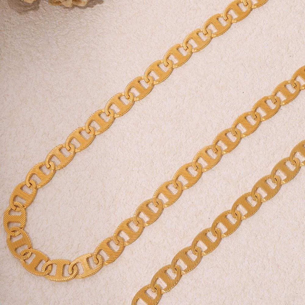 18K Gold-Plated Stainless Steel Chain Necklace - Trendsi - Flyclothing LLC