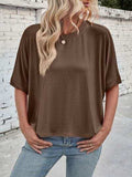 Lovelet Round Neck Half Sleeve T-Shirt - Trendsi - Flyclothing LLC