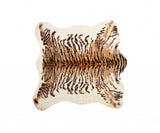 4' X 5' Brown and Black Faux Fur Tiger Print Shag Area Rug - Homeroots - Flyclothing LLC
